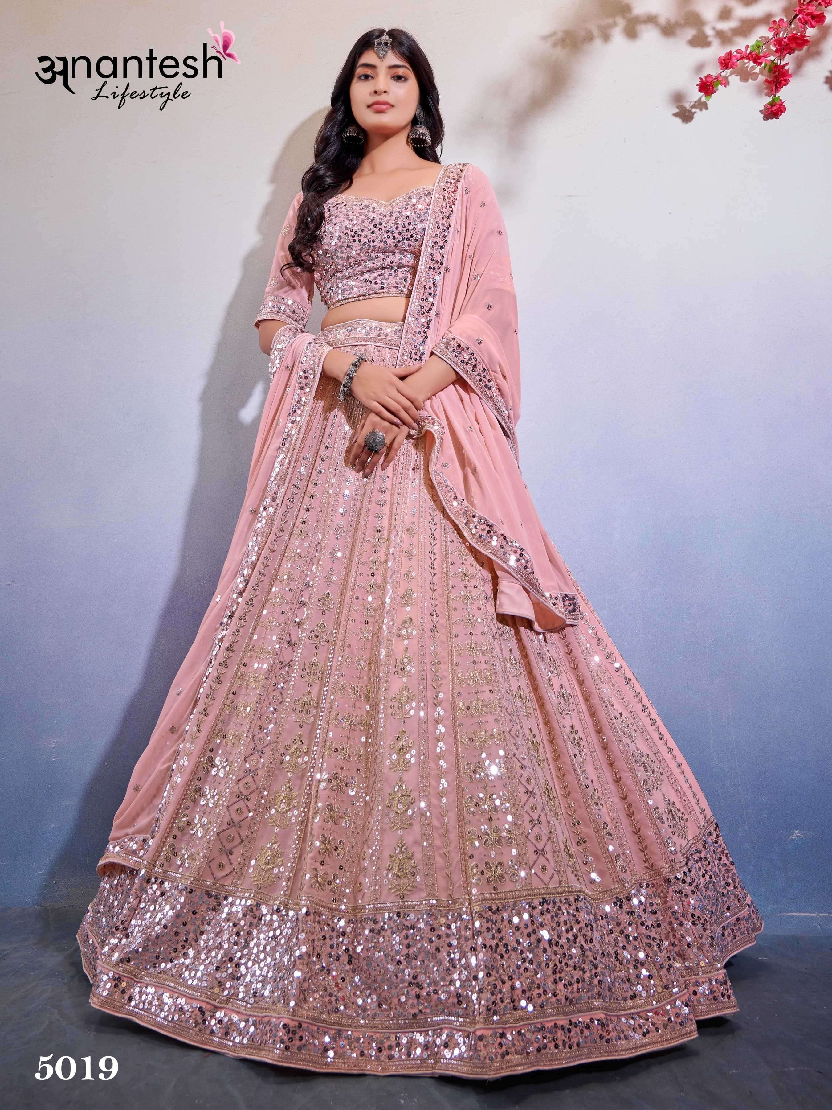 anantesh 5019 georgette embroidered lehenga