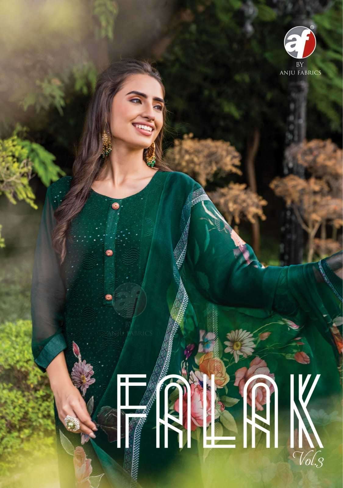 anju fab falak vol 3 series 3221-3226 pure georgette suit