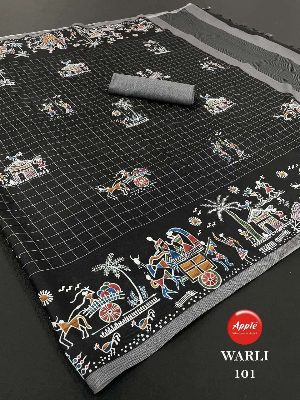 apple sarees warli series 101-108 silk saree