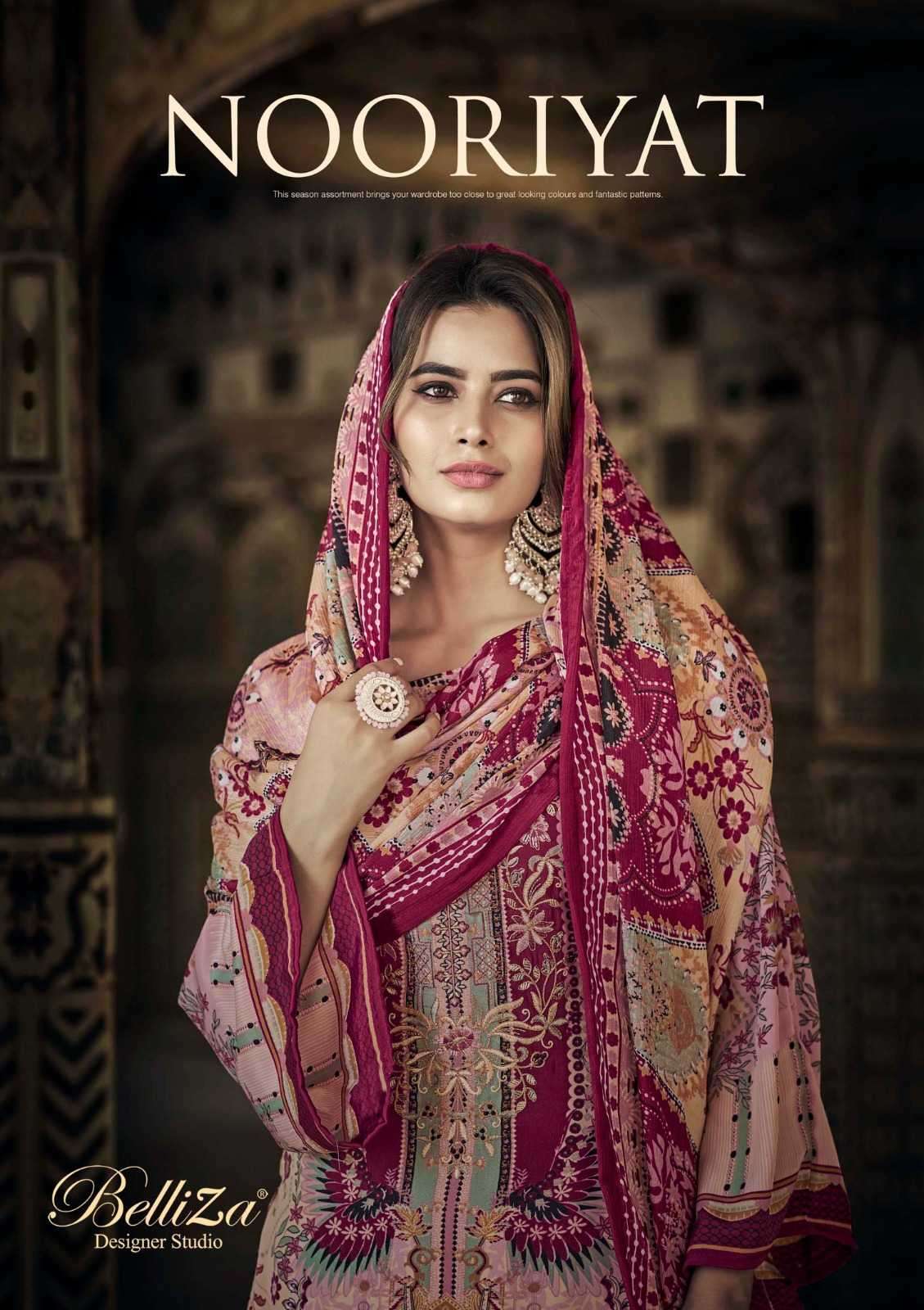 belliza designer nooriyat series 822001-822008 Pure Crepe suit