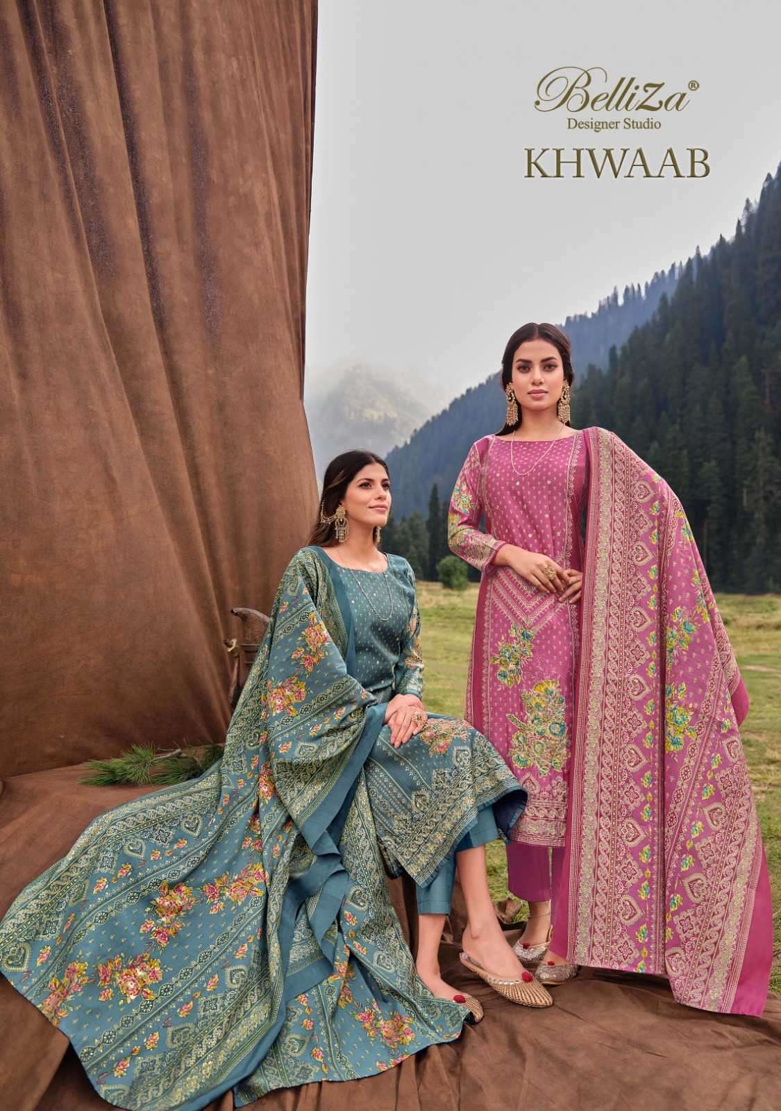 belliza khwaab 831 series 831001-831008 pure modal viscose muslin suit