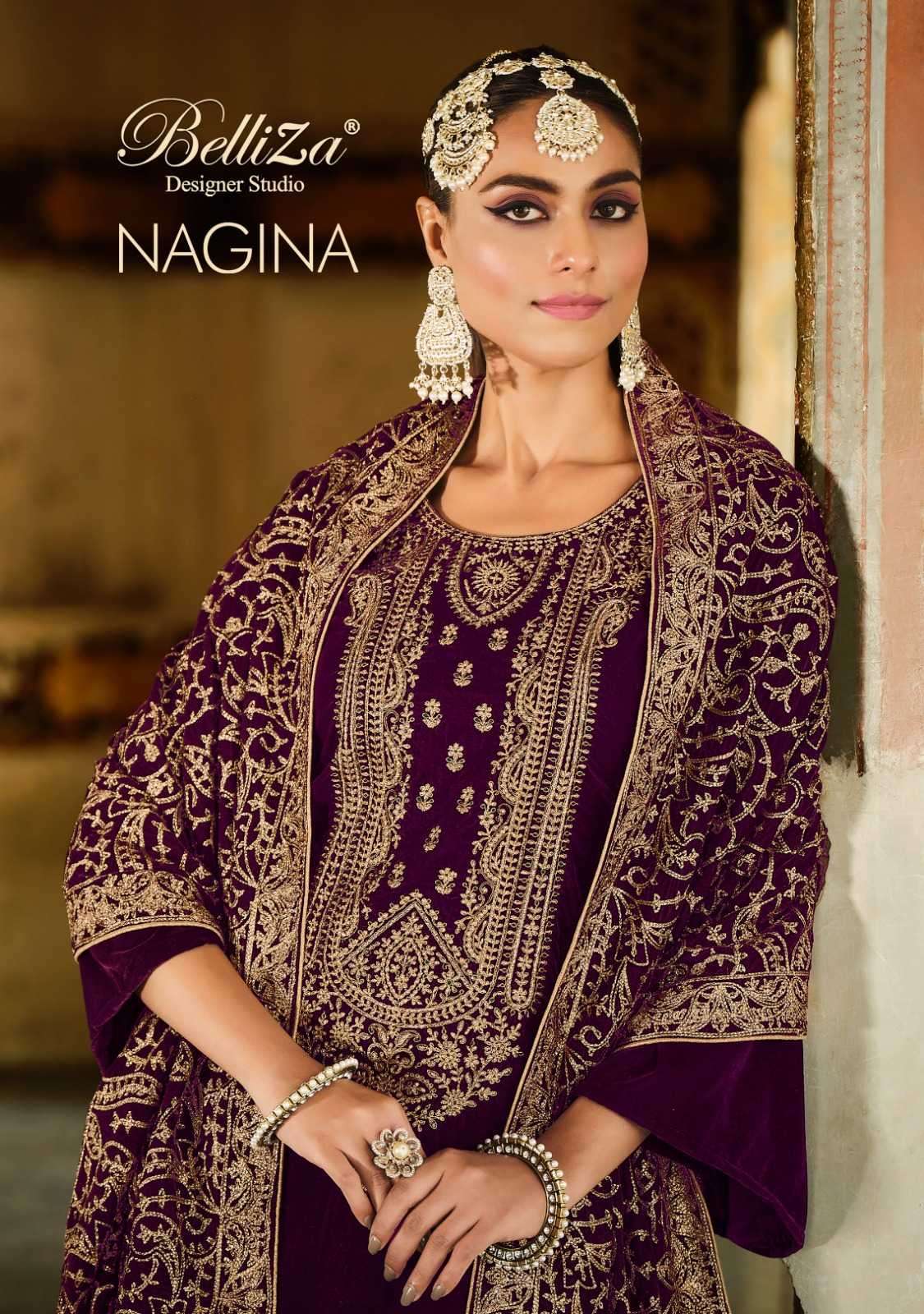 belliza nagina series 826001-826006 pure velvet suit