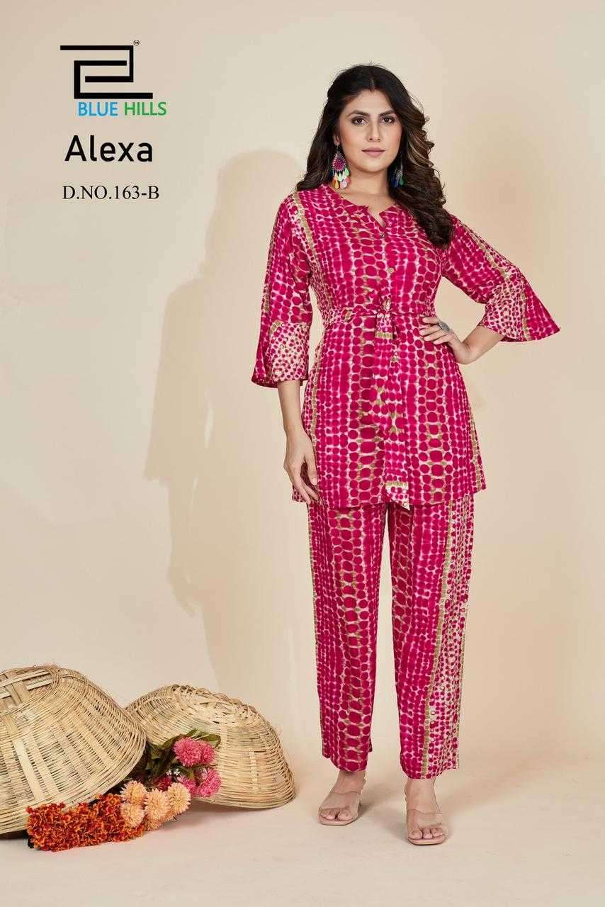 blue hills alexa series 163 Rayon 14 kg co-ord sets