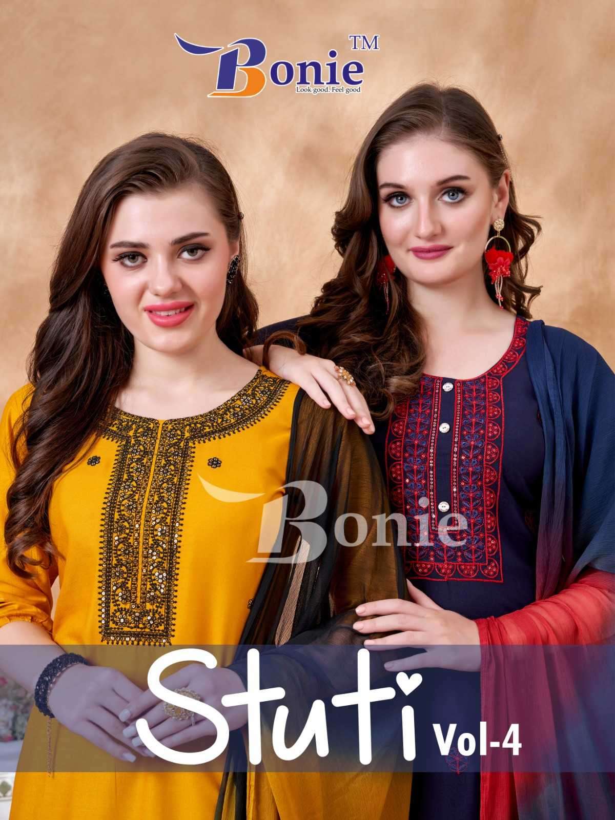 bonie stuti vol 4 series 4001-4008 rayon 14 kg suit