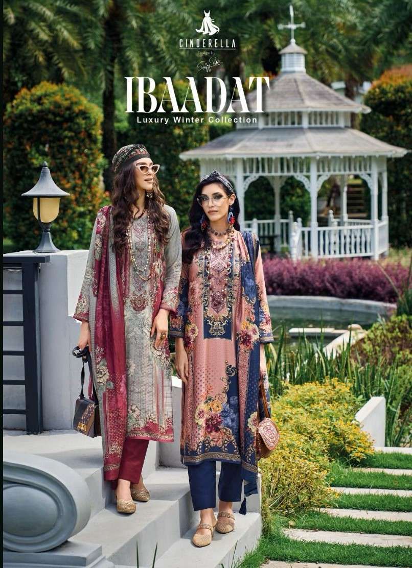 cinderella ibaadat series 18383-18390 pure viscose pashmina suit 