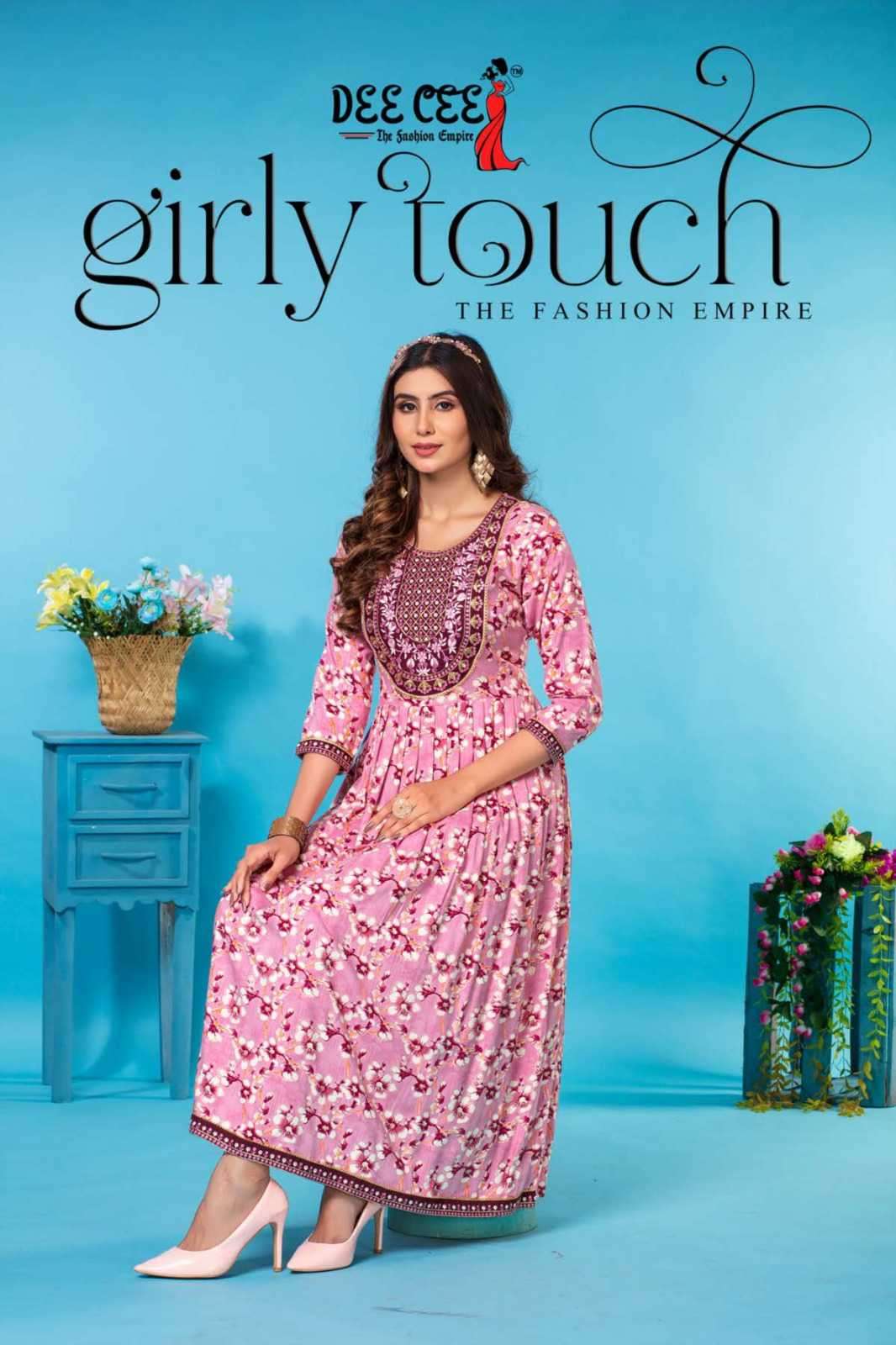 Dee cee girly touch series 101-106 heavy rayon kurti 