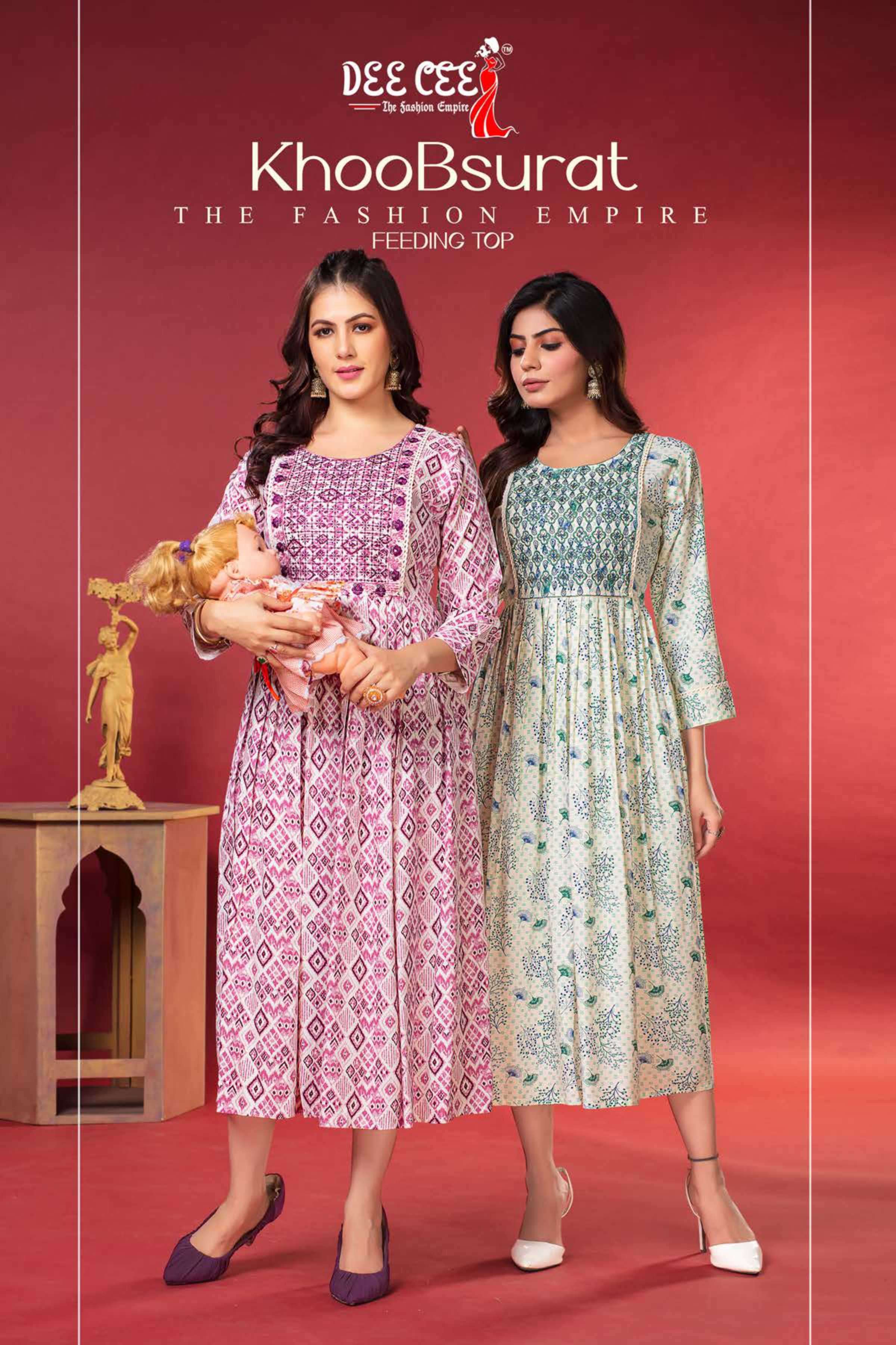 dee cee khoobsurat series 101-106 heavy rayon kurti