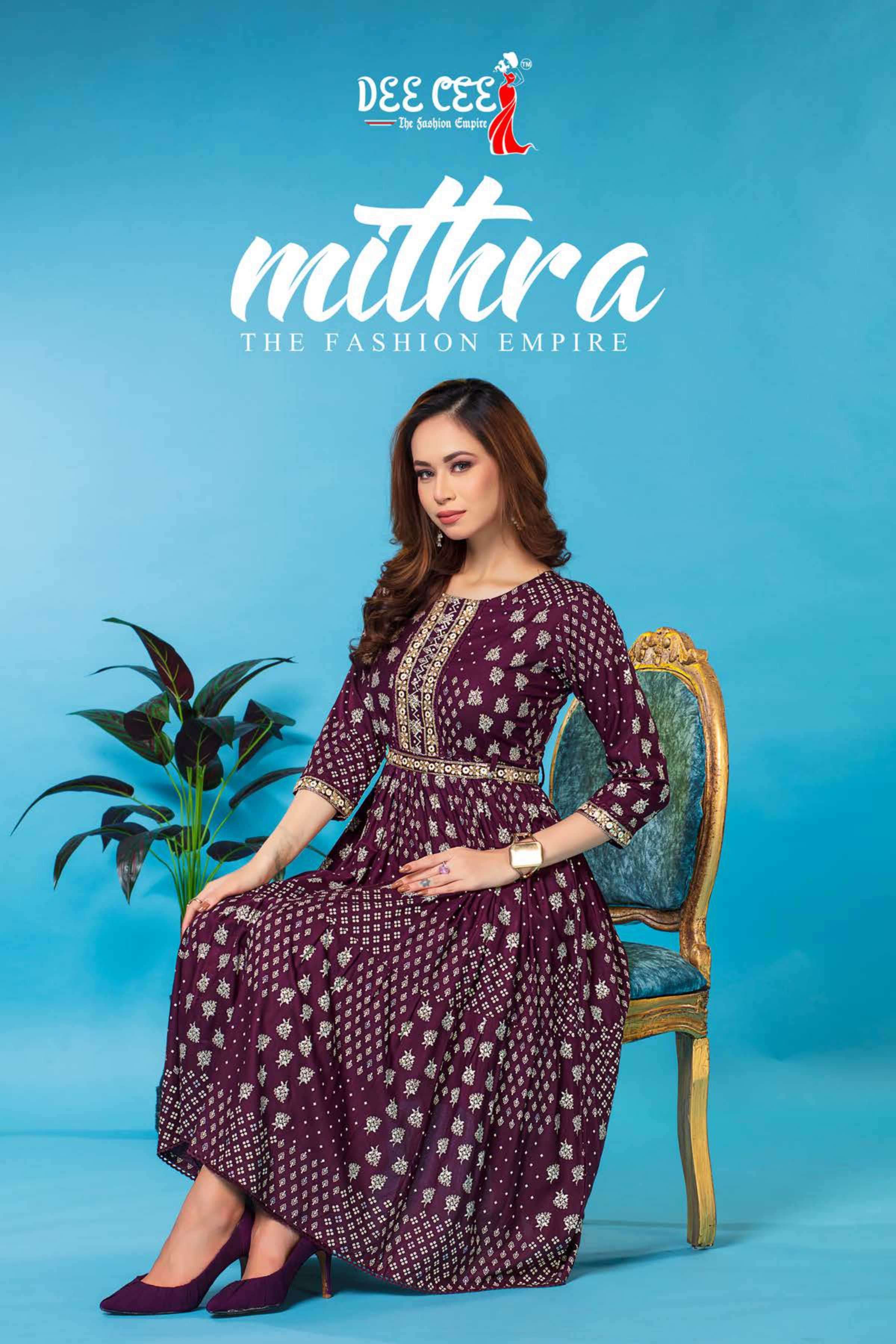 dee cee mithra series 1001-1006 rayon plain kurti 