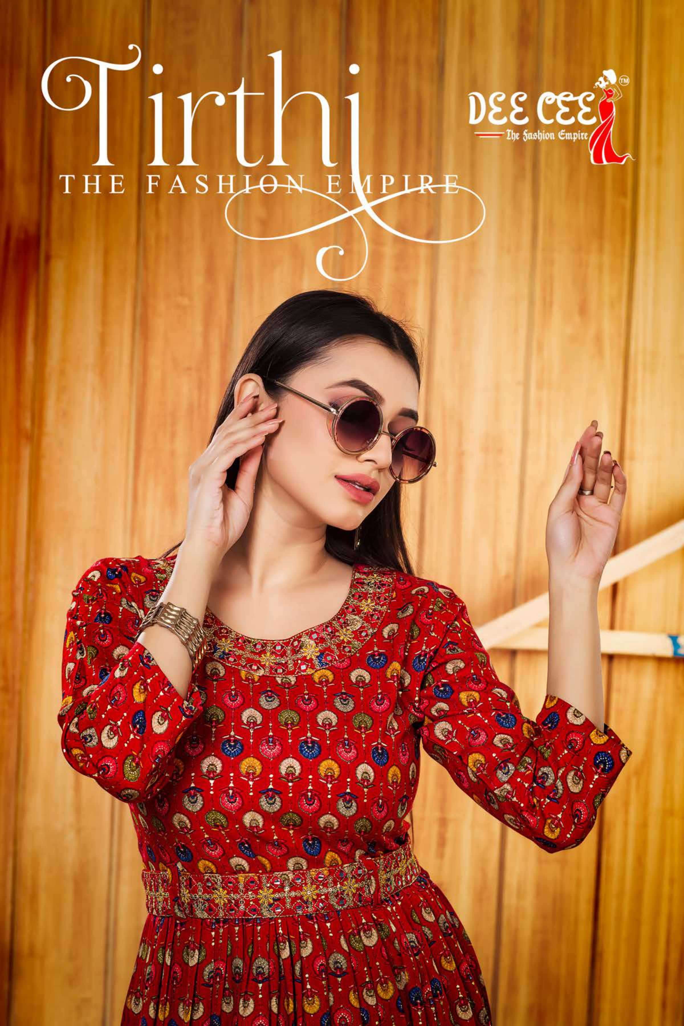 dee cee tirthi series 101-106 heavy rayon kurti