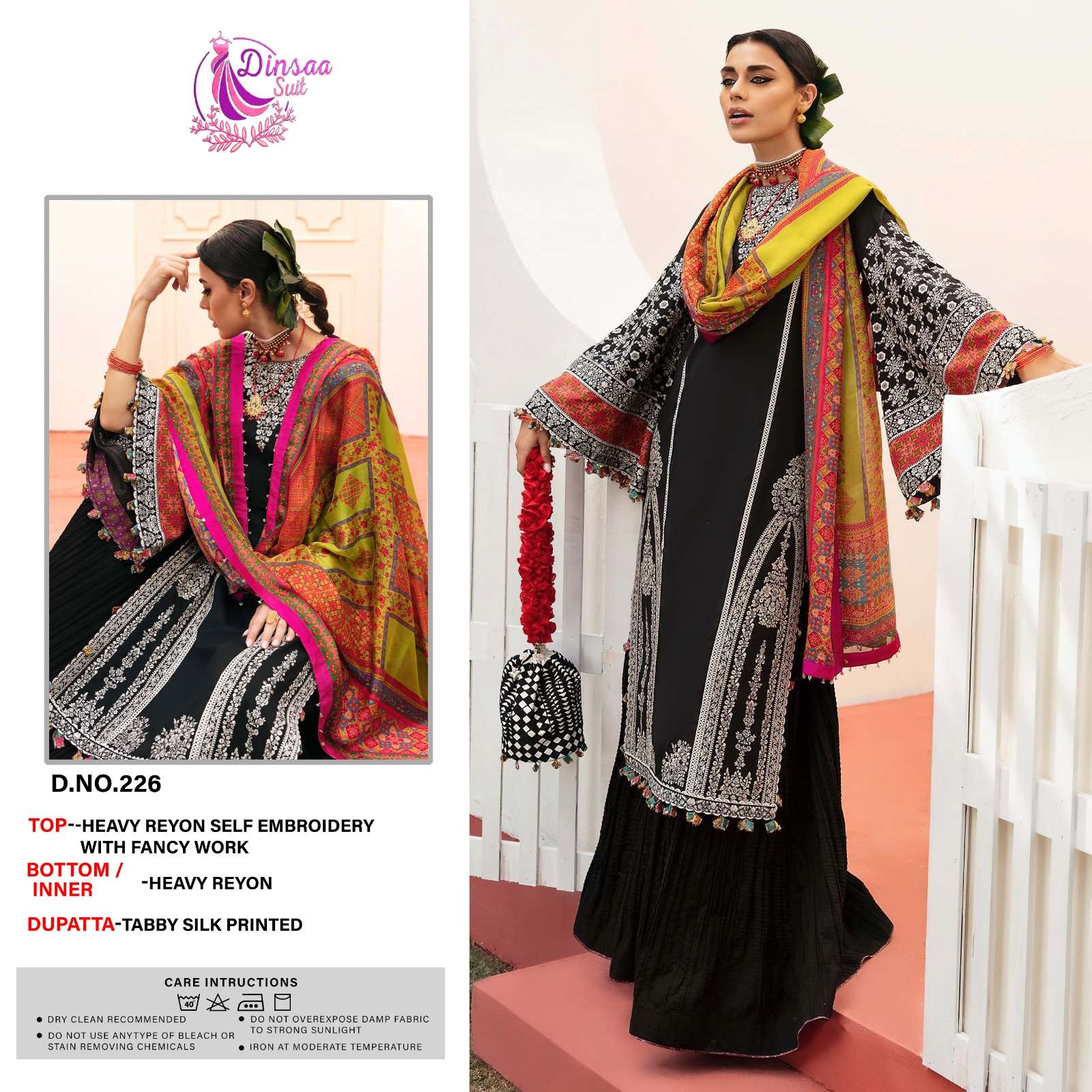 dinsaa suit DS-226 designer heavy rayon suit 