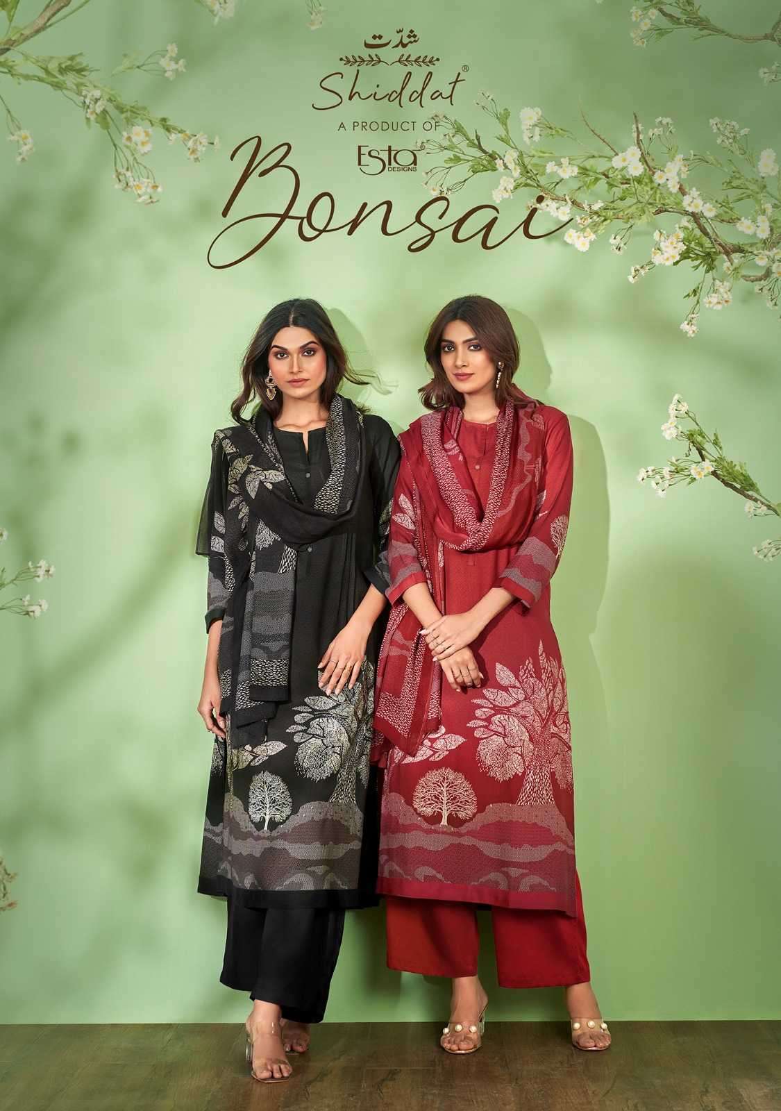 esta shiddat bonsai series 101-108 pure pashmina suit 