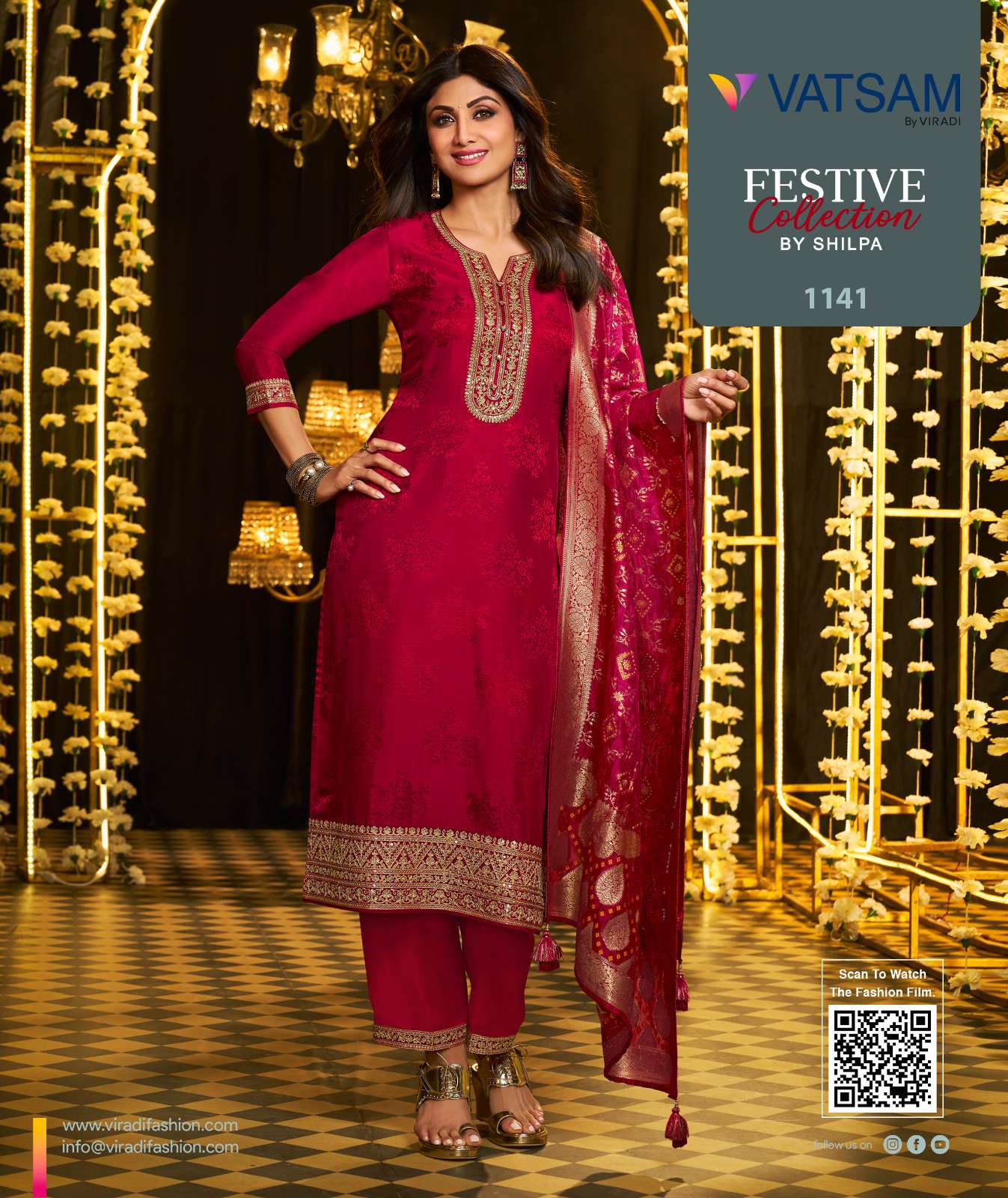 festive collection designer pure viscose dola jacquard suit
