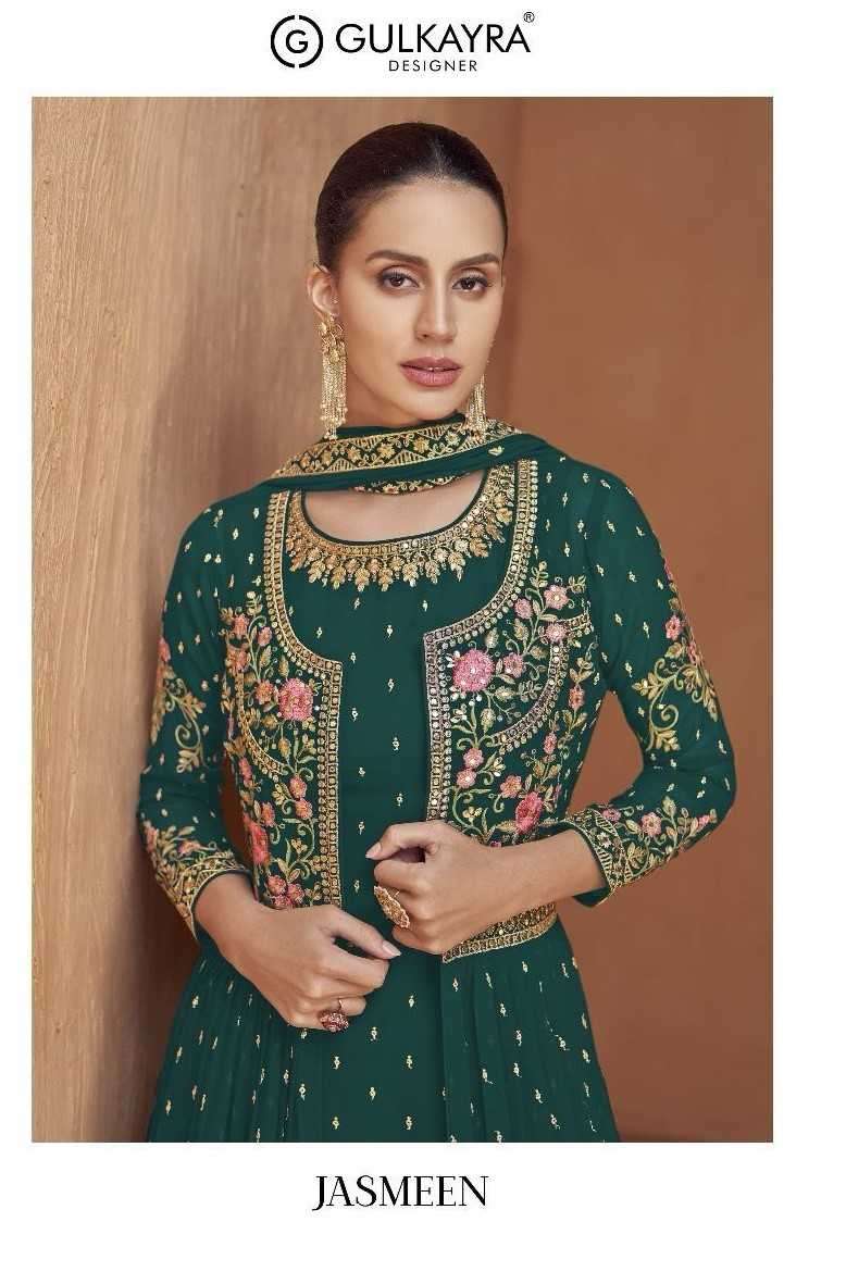 gulkayra jasmeen series 7429 real Georgette long gown suit