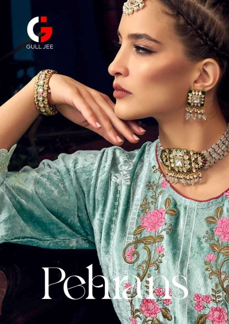 gull jee pehrans series 23001-23006 pure velvet suit