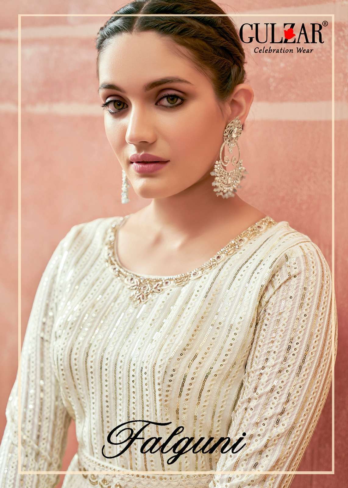 gulzar falguni series 2035-2039 Real Georgette gown with dupatta 