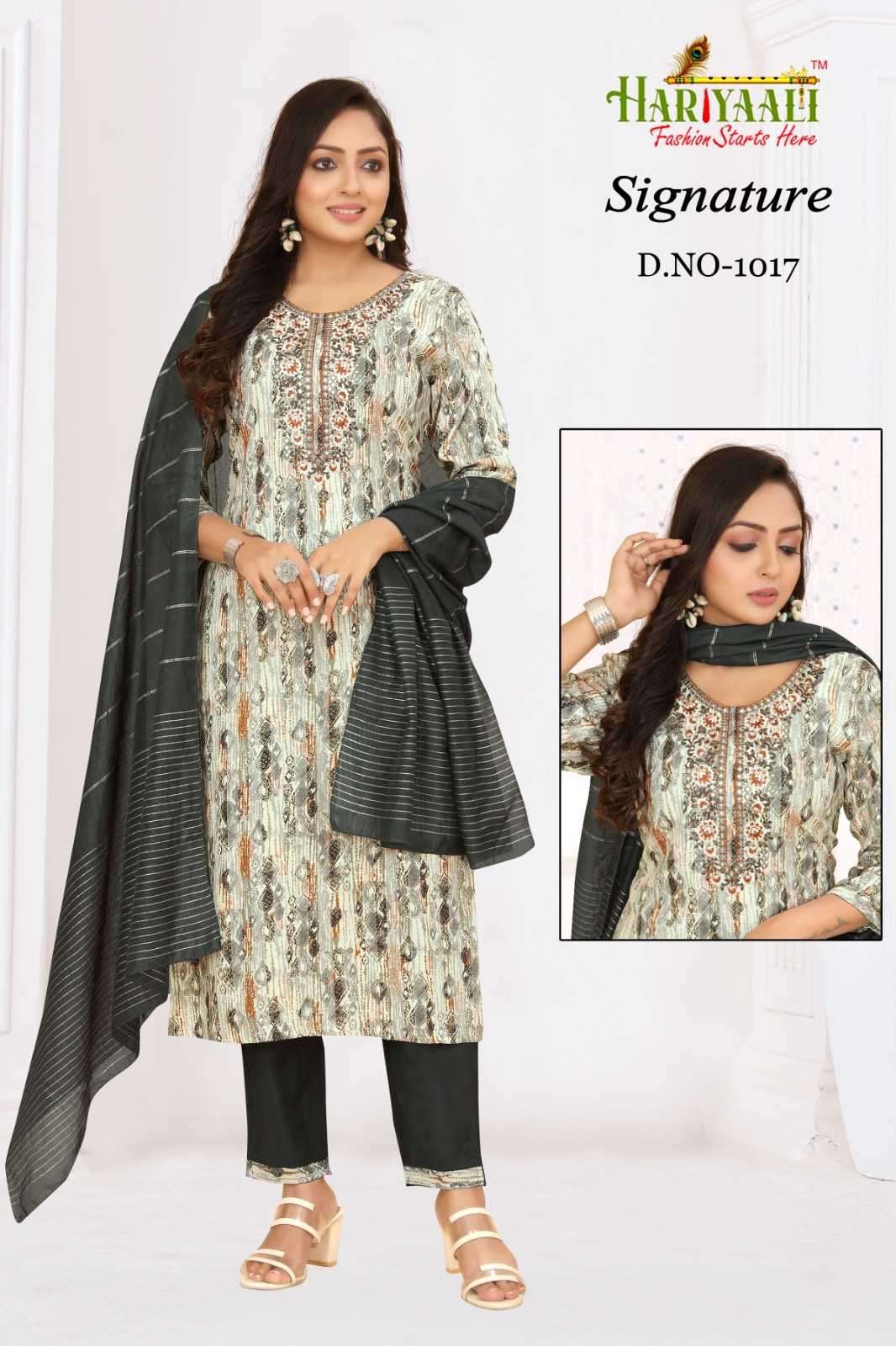 hariyaali signature vol 1 series 1001-1018 premium two tone rayon suit
