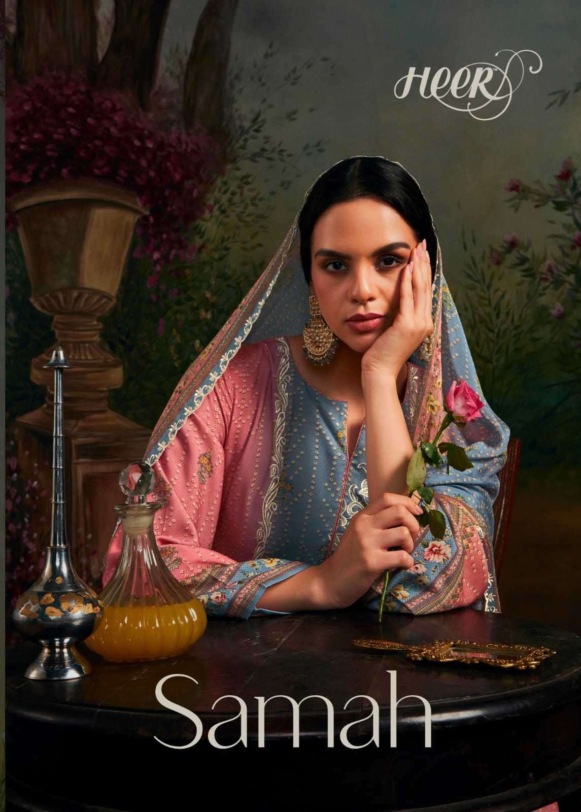 heer samah series 9171-9178 pure muslin silk suit