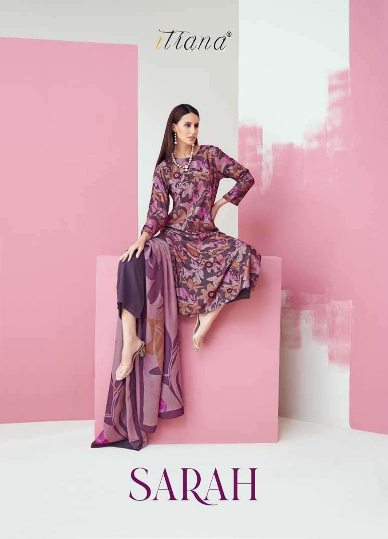 itrana sarah staple twill digital print suit