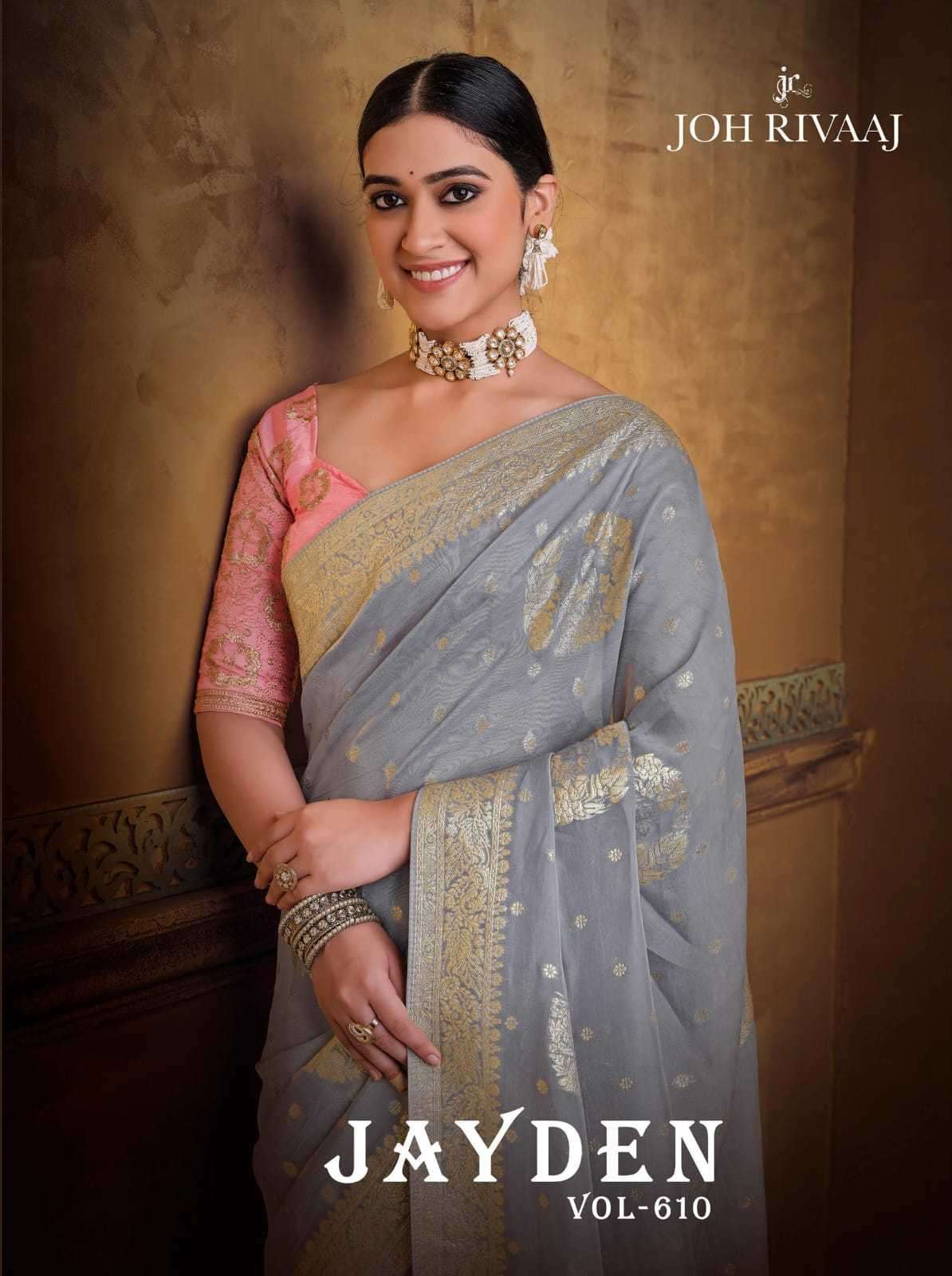 joh rivaaj jayden vol 610 series 61001-61009 dola silk saree