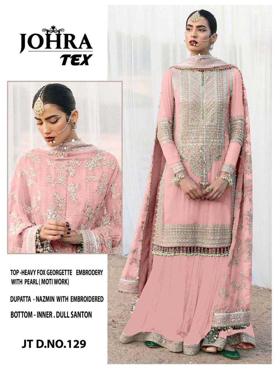 johra tex JT-129 designer heavy faux georgette suit 