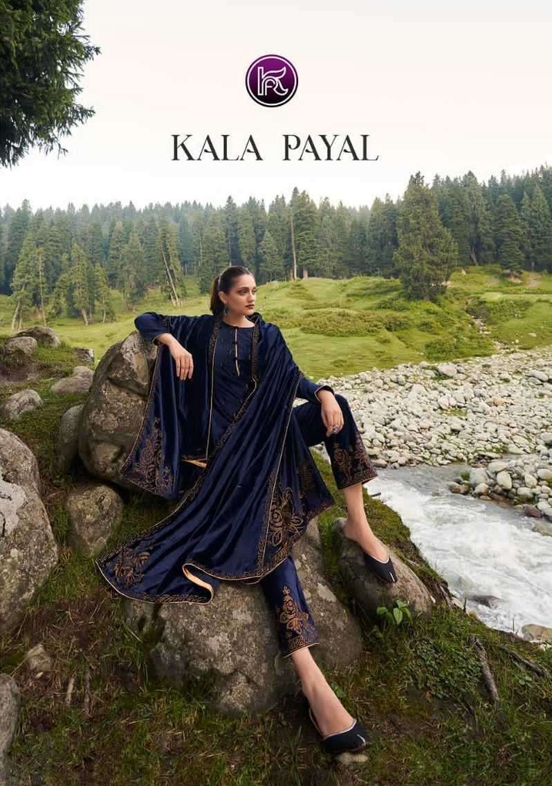 kala fashion kala payal series 1001-1004 9000 velvet suit