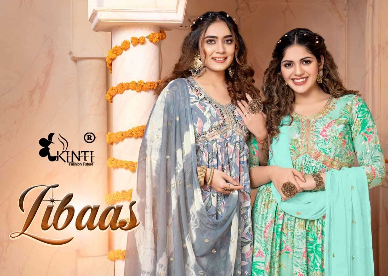 kinti libaas series 501-508 roman silk readymade suit 