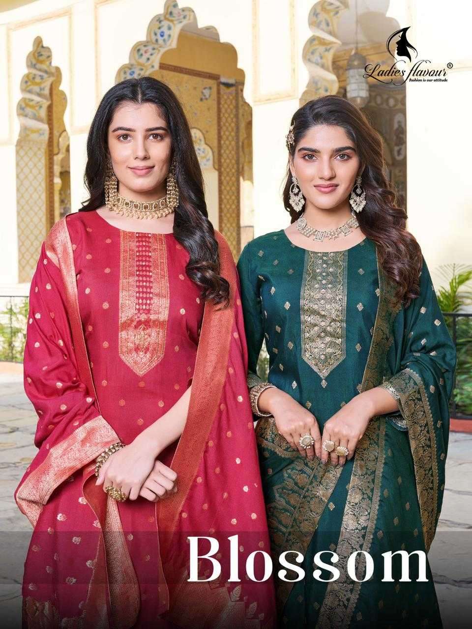 ladies flavour blossom series 1001-1004 Chanderi Dolla Jaquard  suit