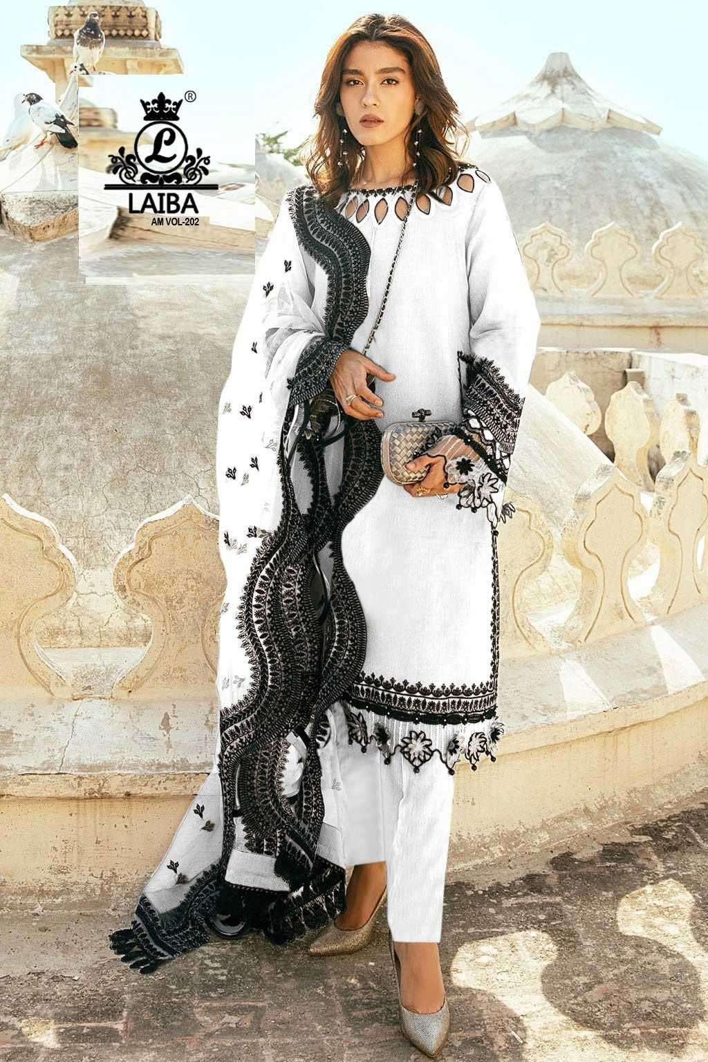 laiba am vol 202 Pure Georgette with crepe inner suit