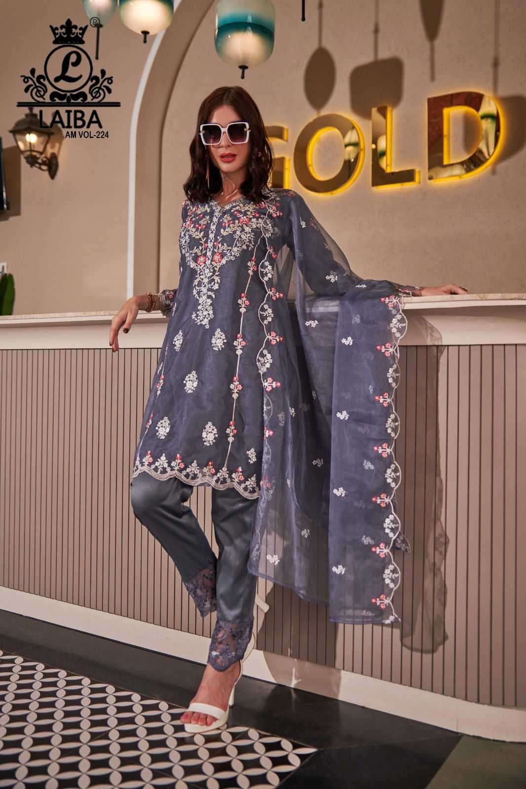 laiba am vol 224 Pure Organza with crepe inner suit