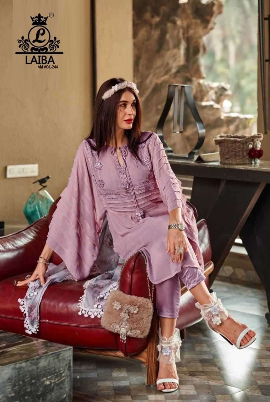 laiba am vol 244 Pure Georgette with crepe inner suit
