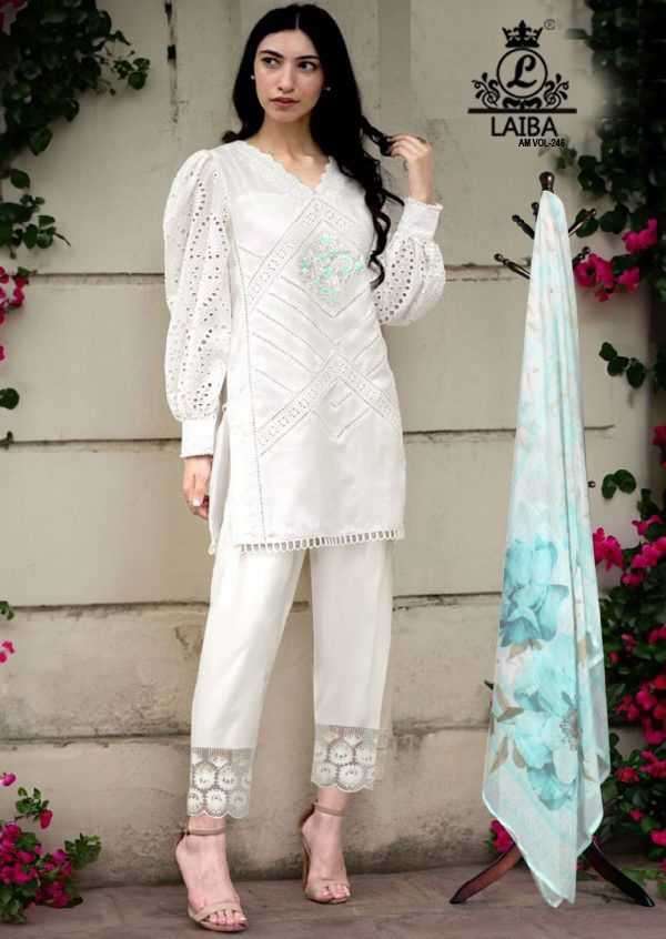 laiba am vol 246 Pure Georgette with crepe inner suit
