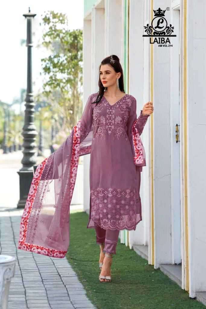 laiba vol 214 Pure Georgette with crepe inner suit