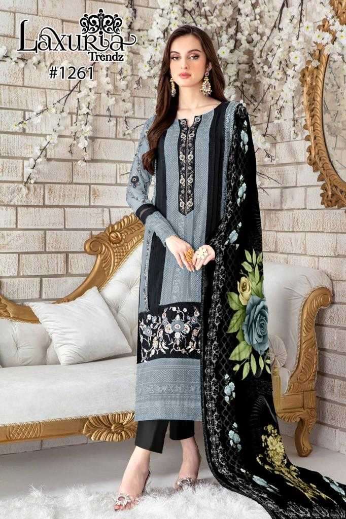 laxuria 1261 Fox Georgette Long Tunic Heavy Embroidery Kurti  & Pearls Work