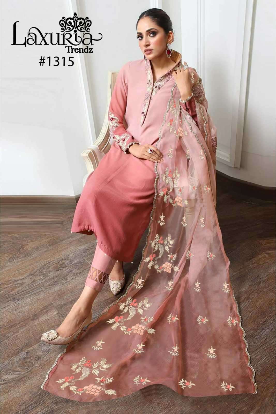 laxuria 1315 Faux Georgette Tunic Embroidery With Hand Work 