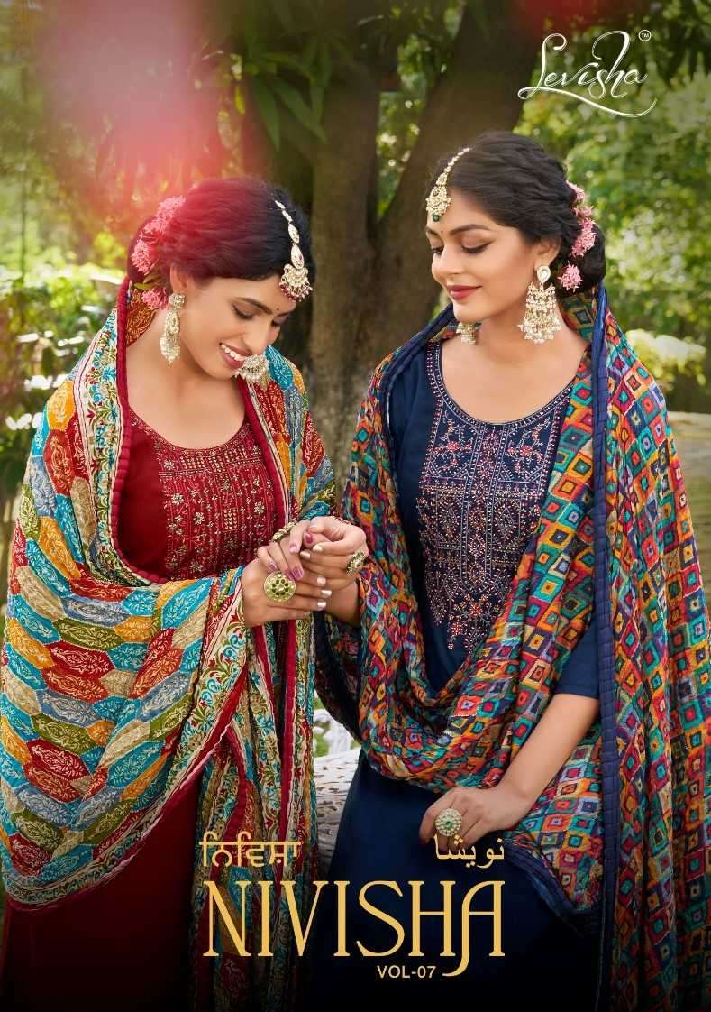 levisha nivisha vol 7 series 513-518 pure rayon slub suit 