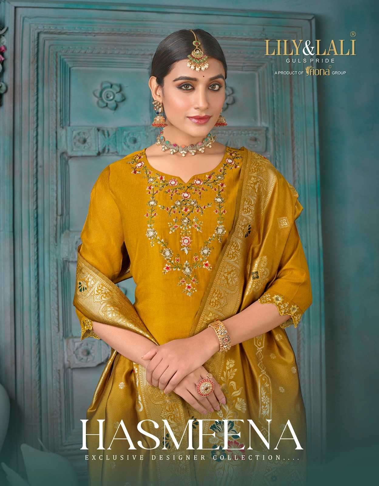 lily and lali hasmeena series 13606-13601 viscose handwork suit 
