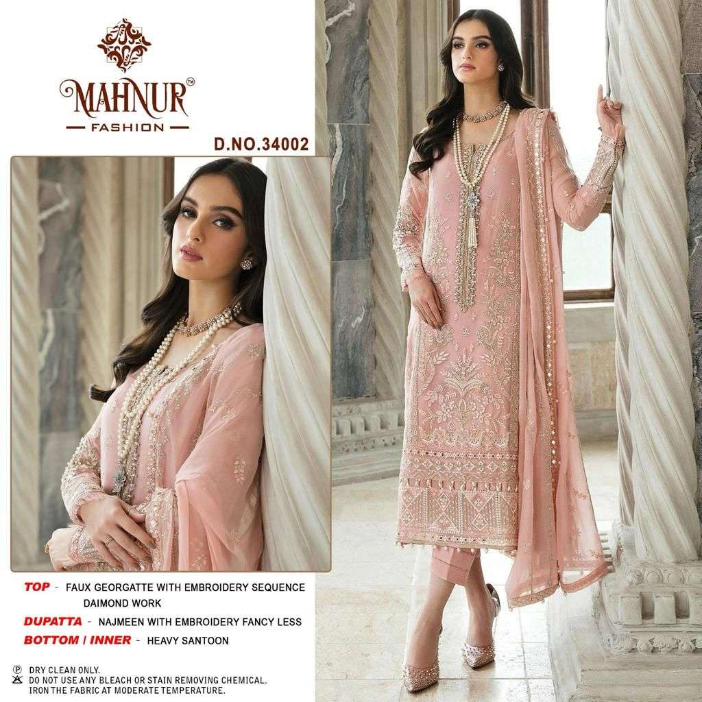 mahnur vol 34 designer heavy georgette suit 