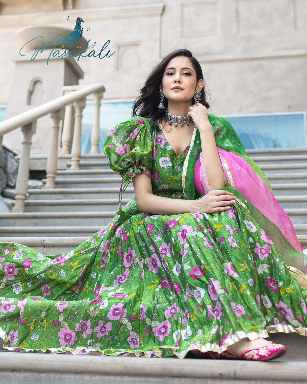 masakali soft chanderi silk Fabric gown