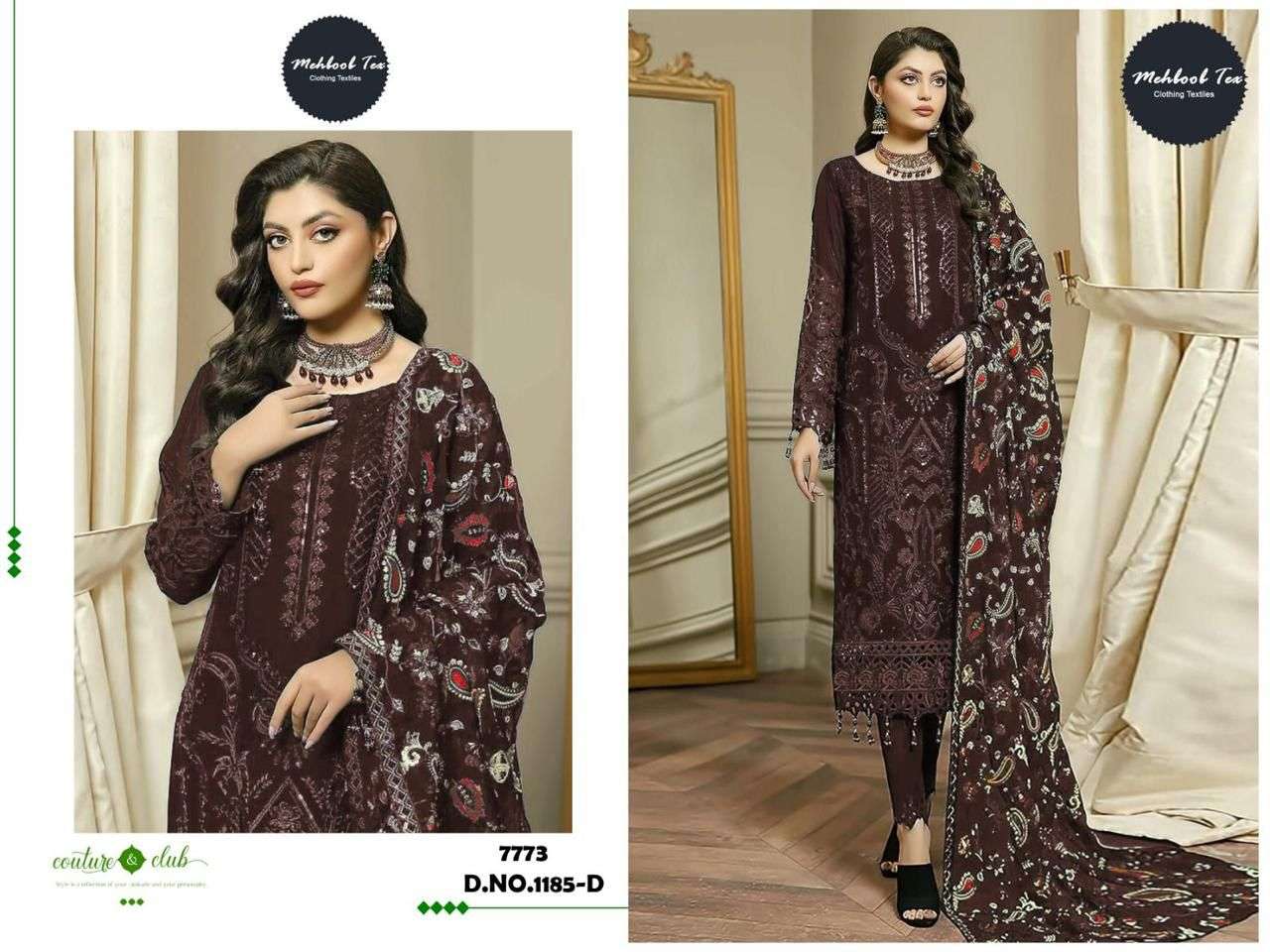 mehboob tex 1185 designer faux georgette suit 