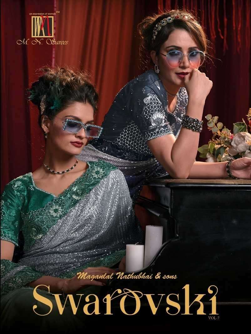mn saree swarovski vol 7 series 6001-6012 net lehenga