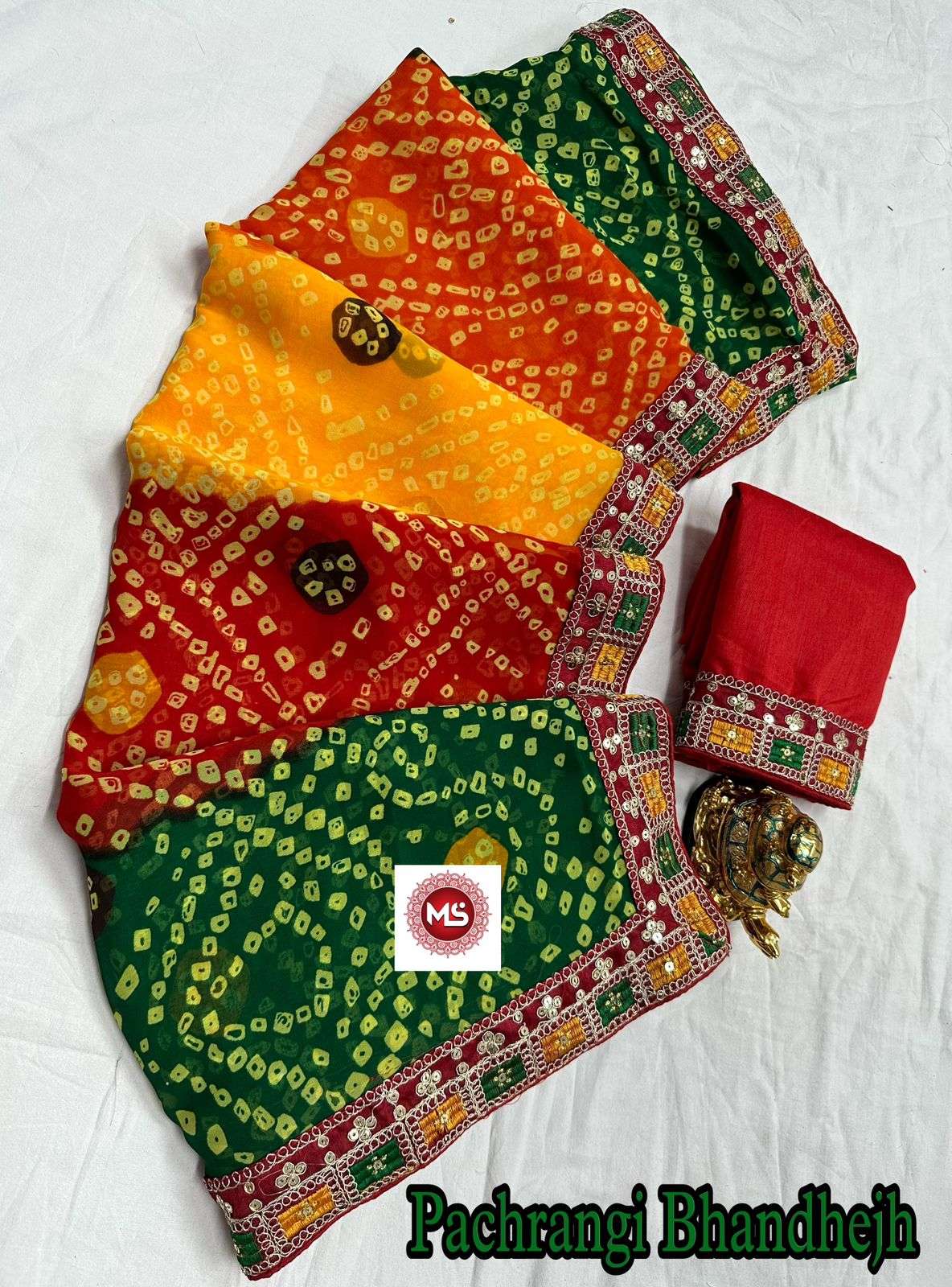 ms brand designer georgette saree 