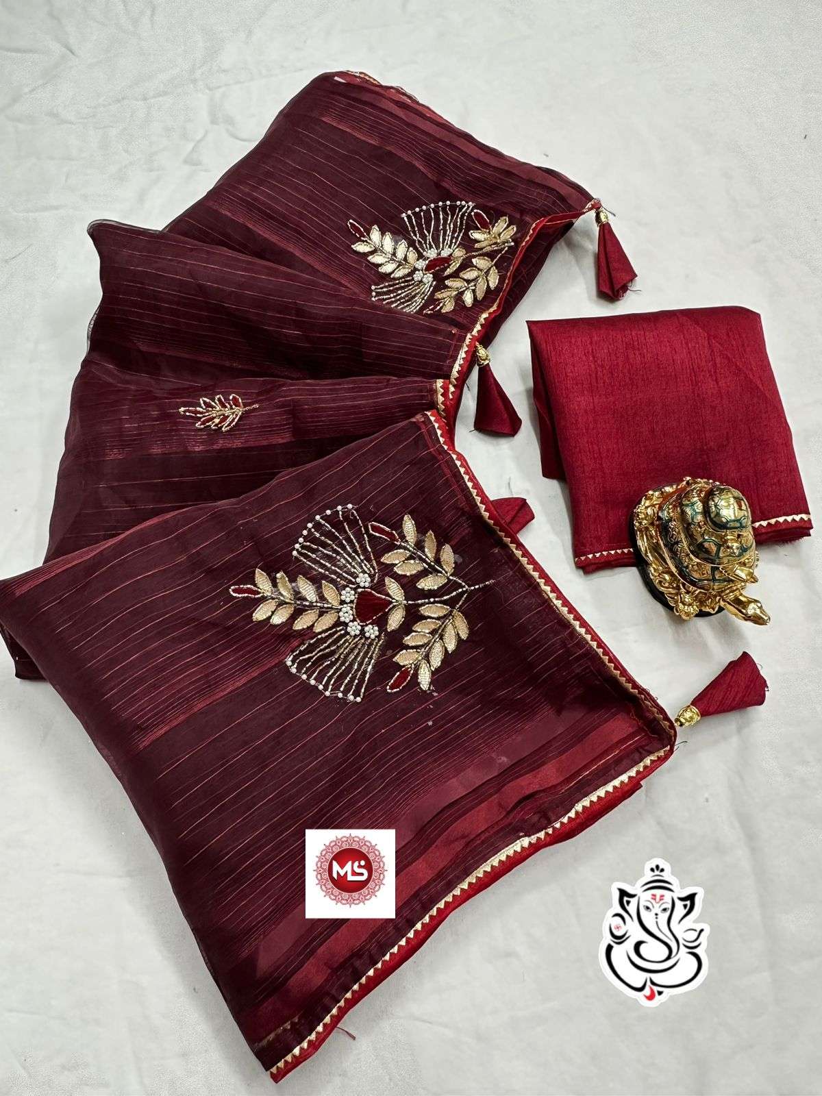 ms brand designer pure soft organza saree 