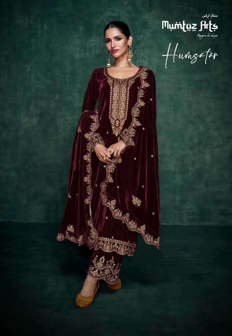 mumtaz arts humsafar series 7001-7004 pure velvet suit
