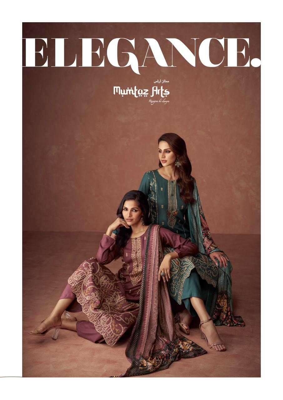 mumtaz arts the tabriz series 81001-81006 pure viscose wool pashmina suit 