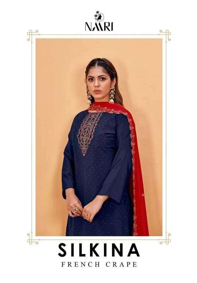naari silkina series 39001-39004 French crape suit