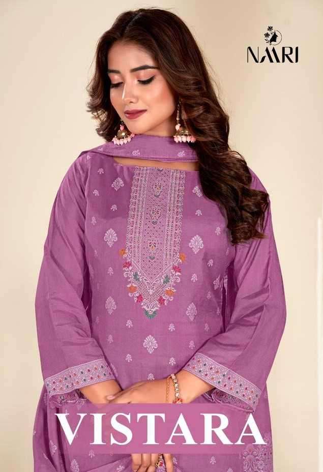 naari vistara series 51001-51004 Pure muslin jacard with lace suit