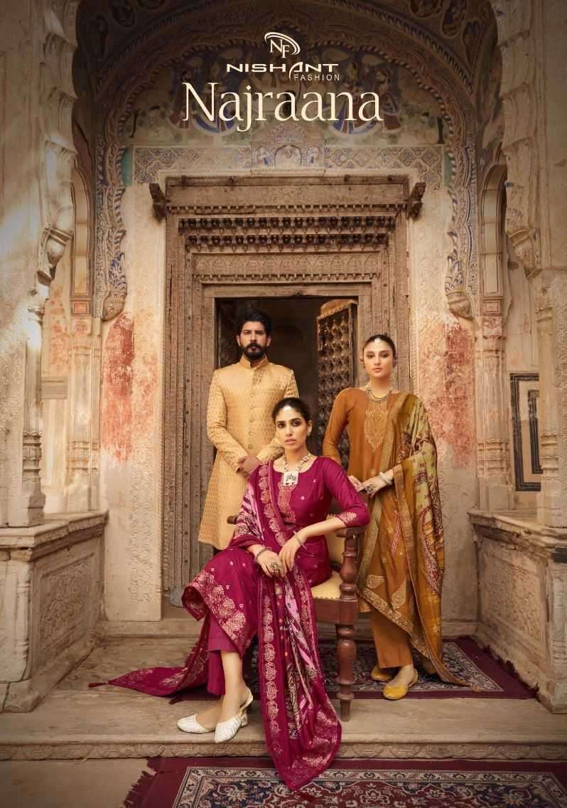 nishant najraana series 60001-60006 Pure Viscose Pasmina Jacquard suit