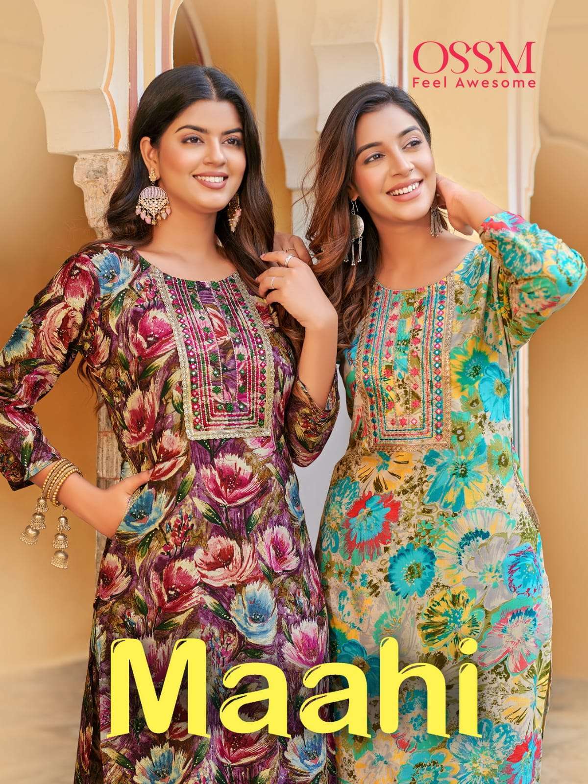 ossm maahi series 101-106 Premium Reyon 16kg Print kurti