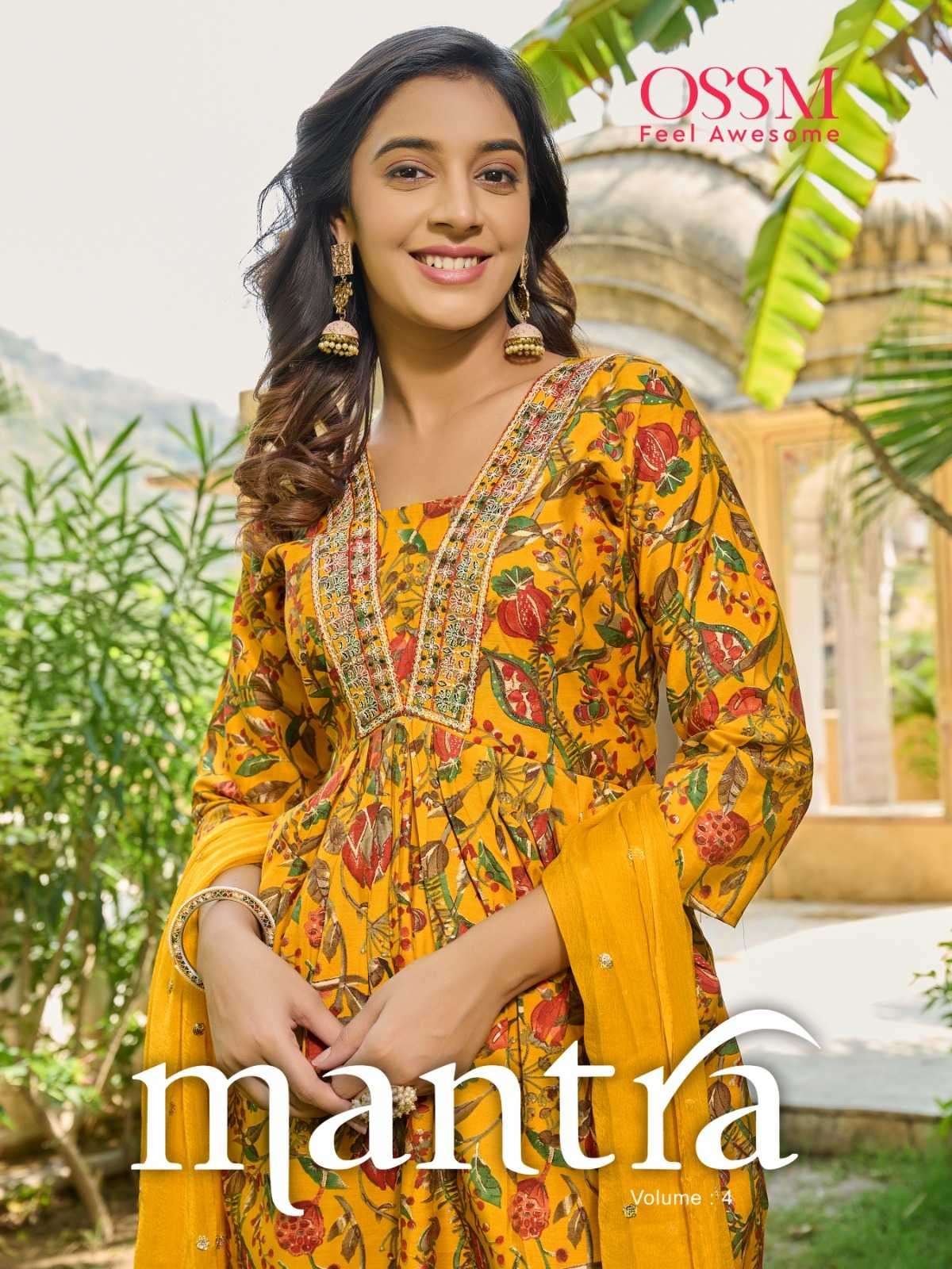 ossm mantra vol 4 series 401-406 Premium Chanderi Modal Foil Print suit