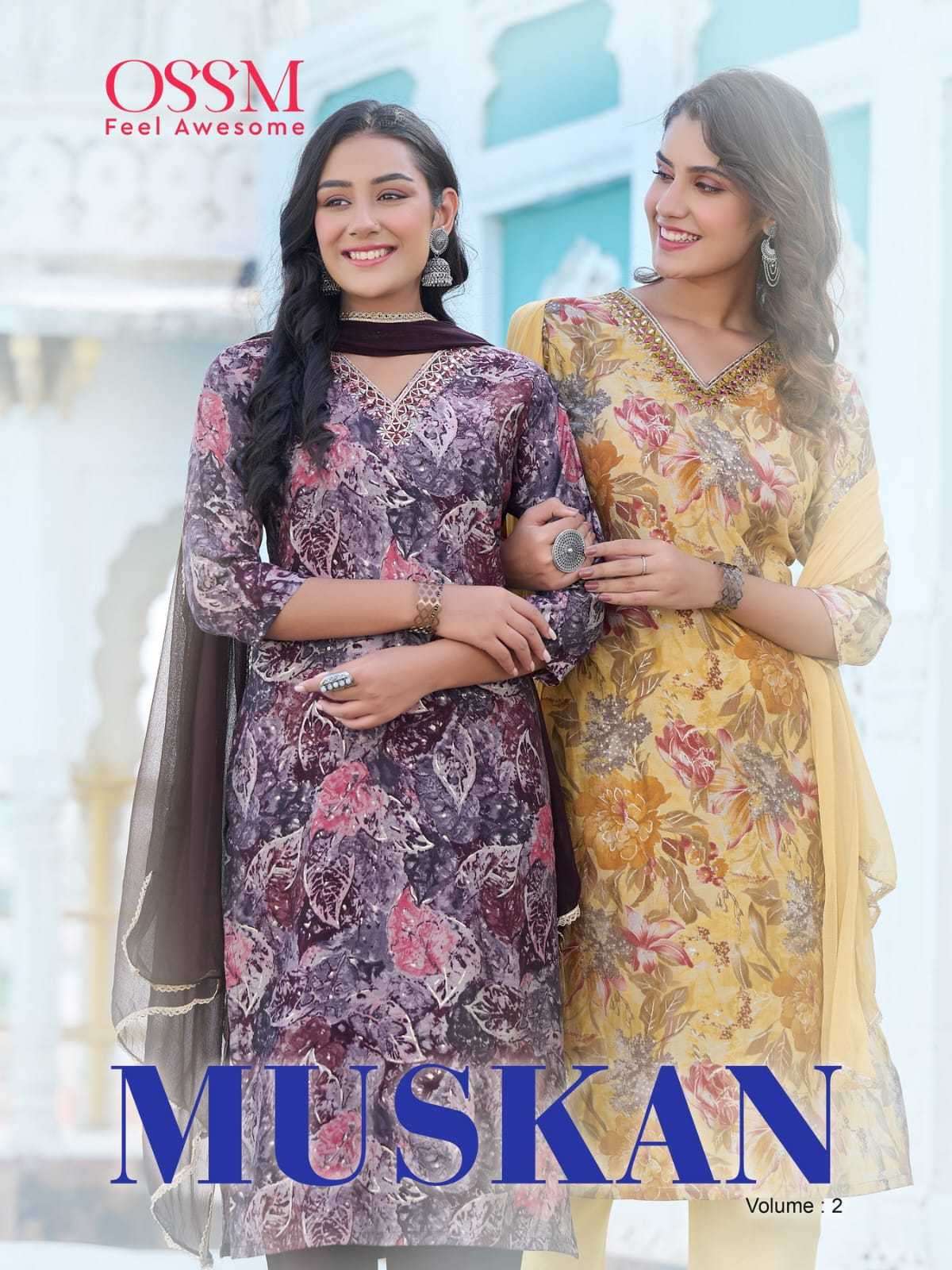 ossm muskan vol 2 series 201-206 Premium Chanderi readymade suit